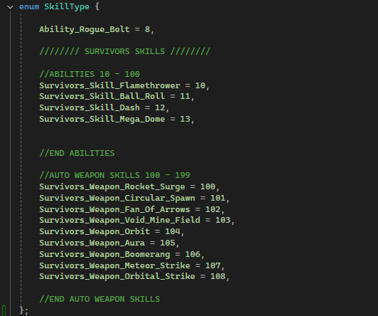 Predefined Skill IDs